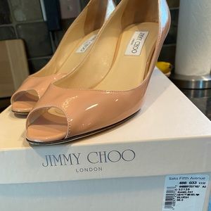 Jimmy Choo Peep Nude peep toes 38.5